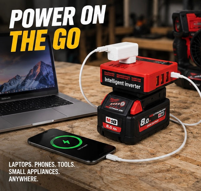 120W Power Inverter - Milwaukee M18 Batteries