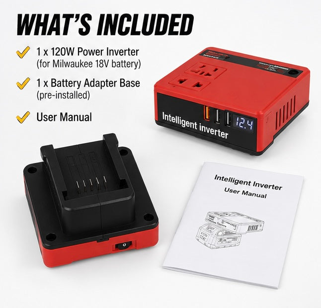 120W Power Inverter - Milwaukee M18 Batteries